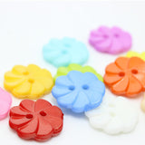 Button Wholesale Children's Candy Color Curl Flower Button Two Eye Button Baby Sweater Shirt Decorative Button Children's Wear Button