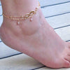 Single layer 8 copper bead anklet gold