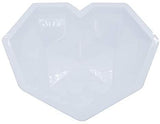 SYGA Pinata 3D Diamond Heart Love Shape Silicone Cake Mold Chocolate Mousse Dessert Baking Non-Stick Mould Pan for Mousse, Chocolate Brownie, Cheesecake, Jelly, Ice Cream, Fondant, DIY Tools-White