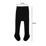 SYGA Baby Tights For Girls Soft Cotton Infant Leggings Toddler Solid Knit Socks Newborn Warm Crochet Pants Stockings - Black