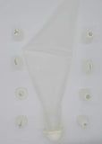 SYGA 8 Nozzles Sacco Pastry Cake Decorator Icing Bag (White)