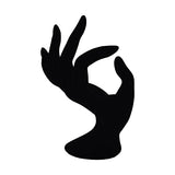 SYGA Hand Shape Ring Holder Jewelry Display Polyresin Mannequin Shaped Jewelry Stand Bracelet Holder for Home, Retail Stores, Jewelry Retailers - Glossy Black Velvet