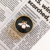 Gold circle bracket - no. 2 small pearl bee - black