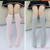 Gray + pink [diamond style] stockings / 3-8 years old straight socks without heels are about 38cm long