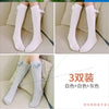 2 white + 1 gray [diamond style] stockings / 3-8 years old straight socks without heels are about 38cm long