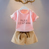 Short-sleeved english suit - pink / 80 cm