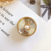 Gold ring bracket - no. 5 pearl bunny - silver
