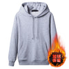 Pure gray hooded sweater [plus fleece] / m