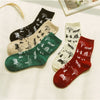 Retro 5 colors are evenly matched / nude socks with 5 colors