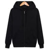 Fleece black solid color cardigan jacket / s