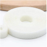 SYGA Nylon Double Sided Wellkro Tape, Hook and Lock Tape, Sew-on Power Wire Management Fastening Tape Cable Tie for Interlocking, Apparel, Home Textile, Industrial Use and More- 5 m x 15 mm (White)