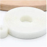 SYGA Nylon Double Sided Wellkro Tape, Hook and Lock Tape, Sew-on Power Wire Management Fastening Tape Cable Tie for Interlocking, Apparel, Home Textile, Industrial Use and More- 5 m x 15 mm (White)