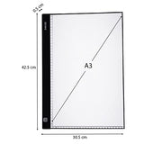Dwise A3 Size LED Lighted Drawing Tracing Board with 3 Adjustable Brightness Touch Button with Scale Measurement