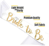 SYGA Bride to Be Sash - Bachelorette Party Sash Bridal Shower Hen Party Wedding Decorations Party Favors Accessories- White