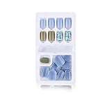 SYGA Press on Gel Nails 30 Pcs With Double Sided Jelly Adhesive Nail Glue Nail Filer, Fake Nails Long Lasting Press, Ready made Nails. (FakeNails-F635-15)