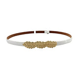 SYGA Women's Leaf Skinny Stretchy Leather Thin Belt (Pack of 1)