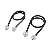 SYGA 2Pcs Curtain Tiebacks 46cm Curtain Clip Rope Holdbacks Classy Decorative Pearl Holder Buckles for Home Hotel Window Draperies Rope Ties Office Living Bedroom Decoration- Pack of 2, Black