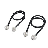 SYGA 2Pcs Curtain Tiebacks 46cm Curtain Clip Rope Holdbacks Classy Decorative Pearl Holder Buckles for Home Hotel Window Draperies Rope Ties Office Living Bedroom Decoration- Pack of 2, Black