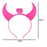SYGA LED Flashing Light Up Devil Pattern Crowns Headband Hair Band Headdress for Party Decoration Party Caps(Pink)