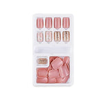 SYGA Press on Gel Nails 30 Pcs With Double Sided Jelly Adhesive Nail Glue Nail Filer, Fake Nails Long Lasting Press, Ready made Nails. (FakeNails-F635-26)