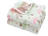 Syga Baby's 6 Layer Muslin Cotton Stroller Cover Swaddle Wrap Receiving Blanket (110, Mushroom)