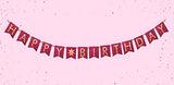 SYGA Pink Happy Birthday Banner with Star Designs Decorative Birthday Party Banner