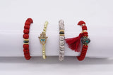 SYGA Bohemia Multilayer Bracelet, Retro Bracelet Set, Elastic Tassel Bracelet, Stackable Bracelet for Boy and Girl, Party, Holiday, Beach Accessories