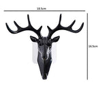 SYGA Deer Head Hanging Hook, Self Adhesive Wall Door Hook Hanger Bag Keys Sticky Holder, Plastic, Pack of 1
