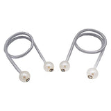 SYGA 2Pcs Curtain Tiebacks 46cm Curtain Clip Rope Holdbacks Classy Decorative Pearl Holder Buckles for Home Hotel Window Draperies Rope Ties Office Living Bedroom Decoration- Pack of 2, White