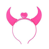 SYGA LED Flashing Light Up Devil Pattern Crowns Headband Hair Band Headdress for Party Decoration Party Caps(Pink)