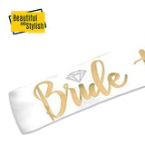 SYGA Bride to Be Sash - Bachelorette Party Sash Bridal Shower Hen Party Wedding Decorations Party Favors Accessories- White