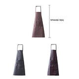 SYGA 1 Piece Unisex Kitchen Apron Cotton Linen Strip BBQ Cooking Baking Catering Apron_WhiteLining