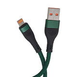 SYGA USB Cable for Apple iPhones, 6A, Green - 2 Meters