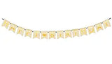 SYGA White Happy Birthday Banner with Star Designs Decorative Birthday Party Banner