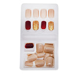 SYGA Press on Gel Nails 30 Pcs With Double Sided Jelly Adhesive Nail Glue Nail Filer, Fake Nails Long Lasting Press, Ready made Nails. (FakeNails-F635-8)