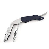 SYGA 3 in 1 Corkscrew Beer Wine Bottle Opener with Leather Cover Spring-Loaded Double Lever, Serrated Foil Cutter Barware Gear Waiter's Corkscrew of Sommeliers, Waiters, Bartenders Gift- Navy Blue