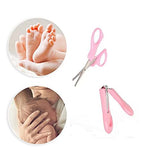 SYGA Baby Nail Clippers Set with Scissors 2 Piece Safety Suit,Best Grooming Kit Baby Shower Gift for Girls and Boys, Newborn, Infant and Toddler(Pink)