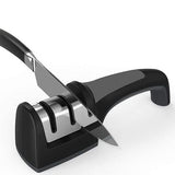 SYGA Kitchen Chef Knife Sharpener 3 Stage Steel Diamond Ceramic Coated Kitchen Sharpening Tool(Black)