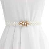 SYGA Pearl Waist Chain Belt Adjustable Decorative Belt Hollowed Tassel Waist Belts - Free Size