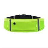 SYGA Running Waist Belt for Women & Men Sweat Rainproof Phone Holder with Adjustable Strap & 3 Pockets Headphone Hole WaistBag for All Kind of Phone-Sports, Yoga, Workout & Outdoor Activities- Green
