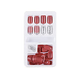 SYGA Press on Gel Nails 30 Pcs With Double Sided Jelly Adhesive Nail Glue Nail Filer, Fake Nails Long Lasting Press, Ready made Nails. (FakeNails-F635-29)