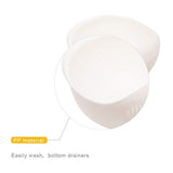 SYGA Rice Washer and Keeper, Deep Bowl with Side Colanders and Handle, Easy for Rice Fruits Vegetable Washing and Holding (White)