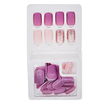 SYGA Press on Gel Nails 30 Pcs With Double Sided Jelly Adhesive Nail Glue Nail Filer, Fake Nails Long Lasting Press, Ready made Nails. (FakeNails-F635-10)