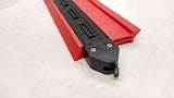 SYGA 25cm Widen with Lock Contour Irregular Profile Gauge Duplicator Tiling Laminate Tiles Edge Shaping Wood Measure Ruler for Professional Precise Measurement(Red)