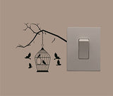 SYGA Set Of 6 Decorative Beautiful Modern Art kids Room Switch Board Stickers (Black)