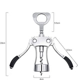 SYGA Wing Corkscrew Zinc Alloy Wine Opener with Non-Slip Silicone Handle Professional Multifunctional 2 in 1 Red Wine Beer Bottle Opener for Home Bars CAF?s Restaurants and More - Black, A30-1