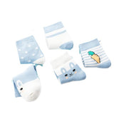 SYGA 5 Pairs Baby Girl Boys Non Slip Trainer Socks Toddlers Infant Socks Warm and Socks Cotton Stretch Crew Anti-Slip Baby Socks- Blue Carrot, 0-1 Years