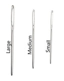 SYGA Large-Eye Needles Stainless Steel Yarn Knitting Weaving Stringing Sewing Needles Darning Needle Crafting Crochet Projects - 11 Pieces