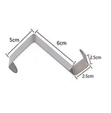 SYGA Set of 6 Over Door Rack Heavy Duty Reversible Brushed Stainless Steel Hook (5cmx2.5cm)