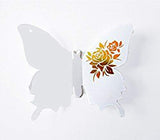 SYGA 12Pcs 3D Decorative White Butterfly with Golden Flowers Wall Stickers